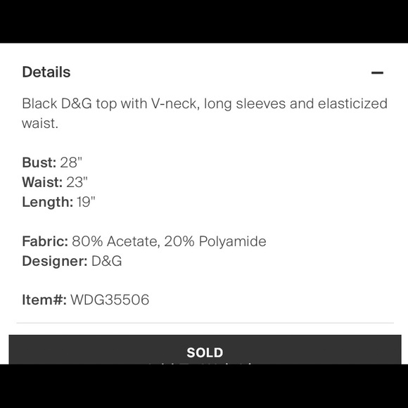 Dolce and Gabbana long sleeve V-neck top. - Picture 4 of 5